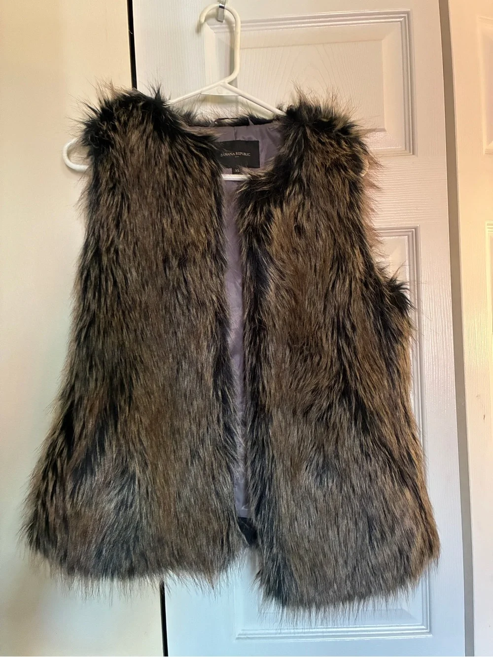 Banana Republic Faux Fur Vest in Brown and Black